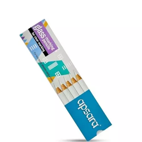 Apsara Glass Marking Pencil White (10 pcs x Pack of 5)