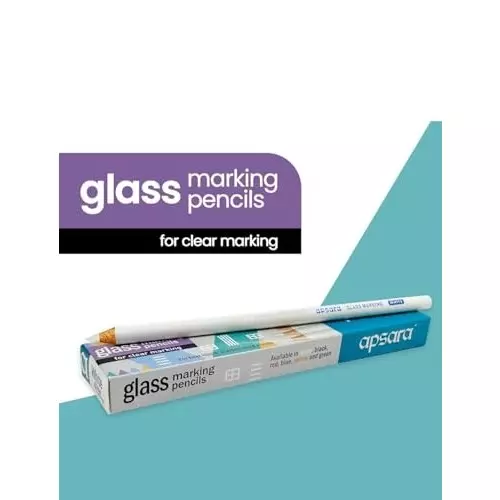 Apsara Glass Marking Pencil White (10 pcs x Pack of 5)
