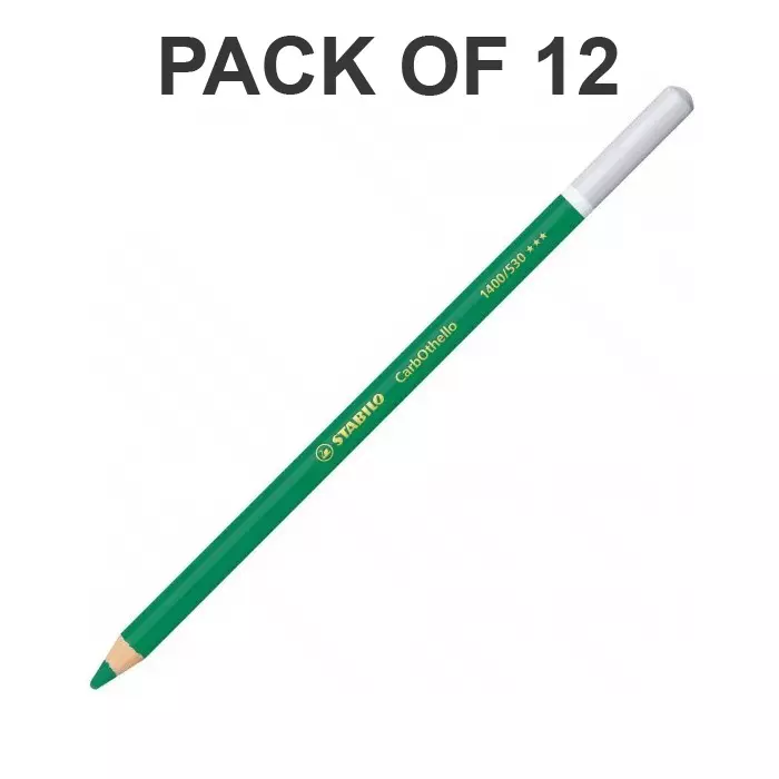 Stabilo CarbOthello Chalk-Pastel Pencil 4.4 mm Lead Diameter Green, 1400/530 (Pack of 12)