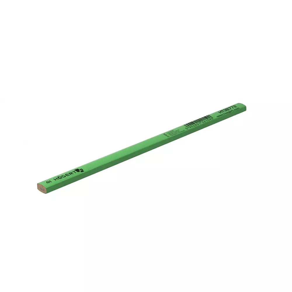 Hogert Technik Mosonry Pencil 4H Flat Shape Green Color and 240 mm Length, HT3B772