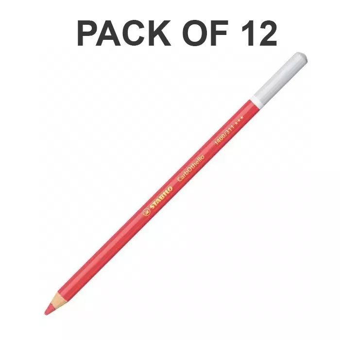 Stabilo CarbOthello Chalk-Pastel Pencil 4.4 mm Lead Diameter Carmine Red Medium, 1400/311 (Pack of 12)