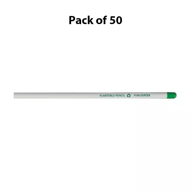 Bamboo Haat White Paper Seed Pencil for Home, Office & Schools, BH_WP_SPCL (Pack of 50 Pcs)