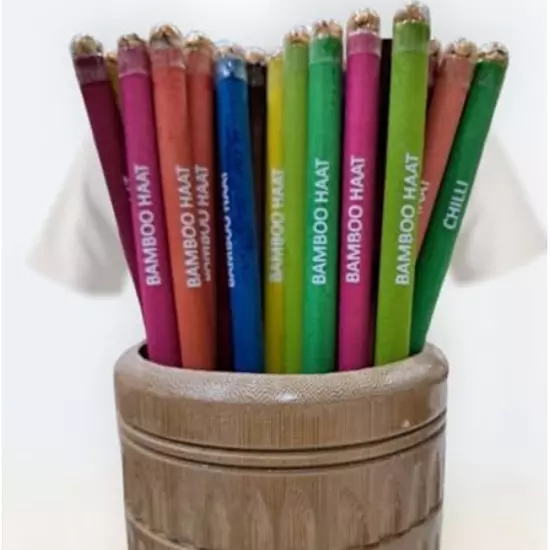 Bamboo Haat Coloured Paper Seed Pencil for Home, Office & Schools, BH_CP_SPCL (Pack of 50 Pcs)