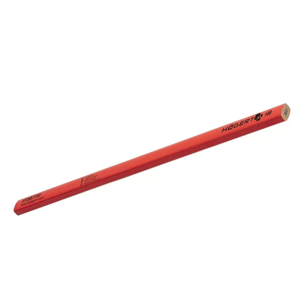 hogert-technik-carpenters-pencil-hb-flat-shape-red-color-and-240-mm-length-ht3b770