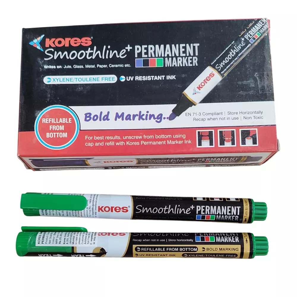 kores-smoothline-permanent-marker-pen-green