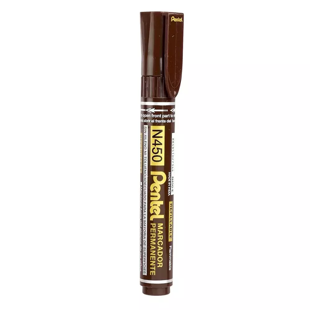 Pentel Permanent Marker Pen Plastic Brown for Home, School & Office Use, N450