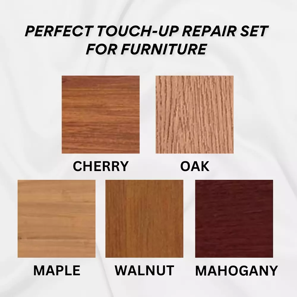 Soni Office Mate Furniture Marker 5.6 mm Chisel Tip Quick Dry, Waterproof Ink, Black, Oak, Maple, Cherry, Walnut, Mahogany (Pack of 5)
