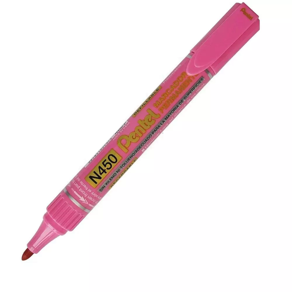 Pentel Permanent Marker Pen Plastic Pink for Home, School & Office Use, N450