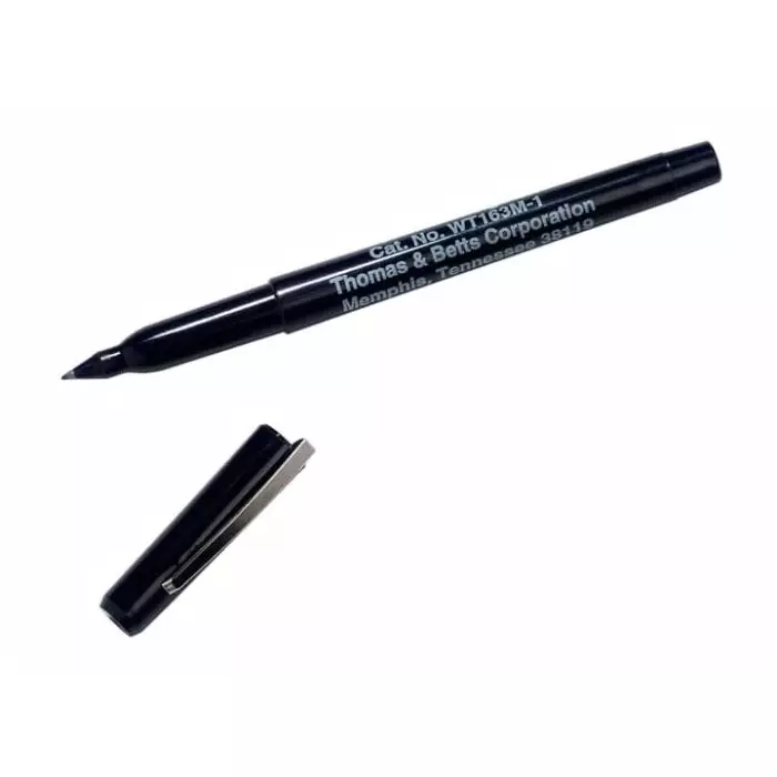 Thomas & Betts Fine Tip Black Marker Pen, WT163M-1-EU (Pack of 10)