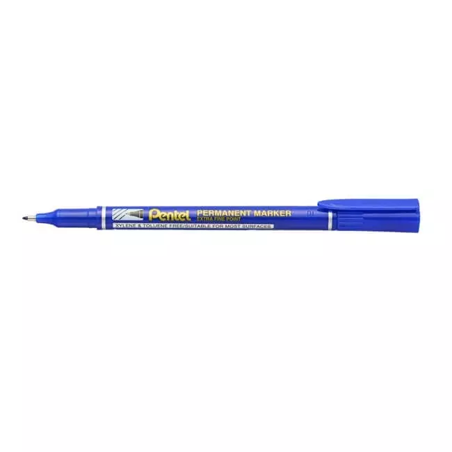 Pentel Permanent Marker Extra Fine Point 1.6 mm Bullet Tip Blue Ink, NF450