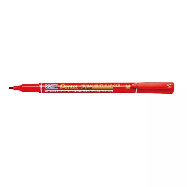 Pentel Permanent Marker Fine Point 2.4 mm Bullet Tip Red Ink, NM470
