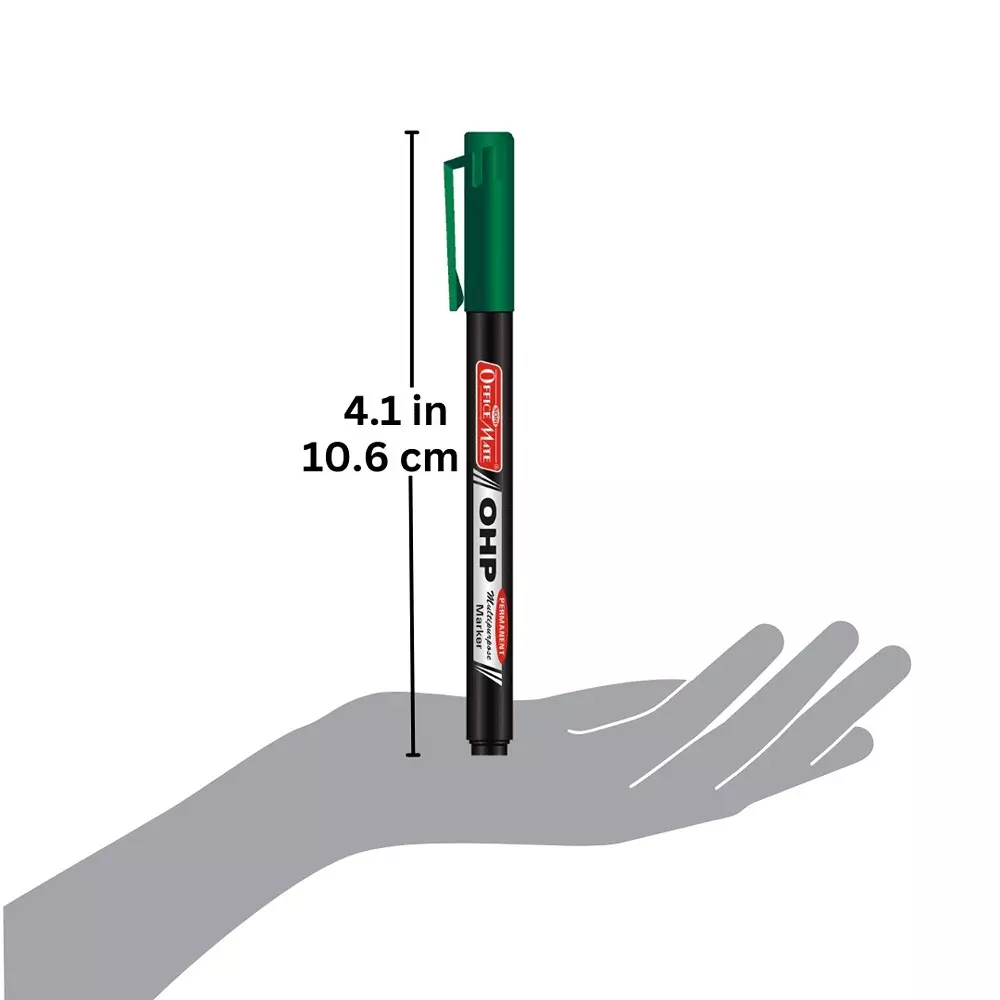 Soni Office Mate Permanent OHP/CD/DVD/Markers 2.2 mm Fine Tip Water-Resistant, Quick-Drying for Office, School, Home, Multicolor (Pack of 4)