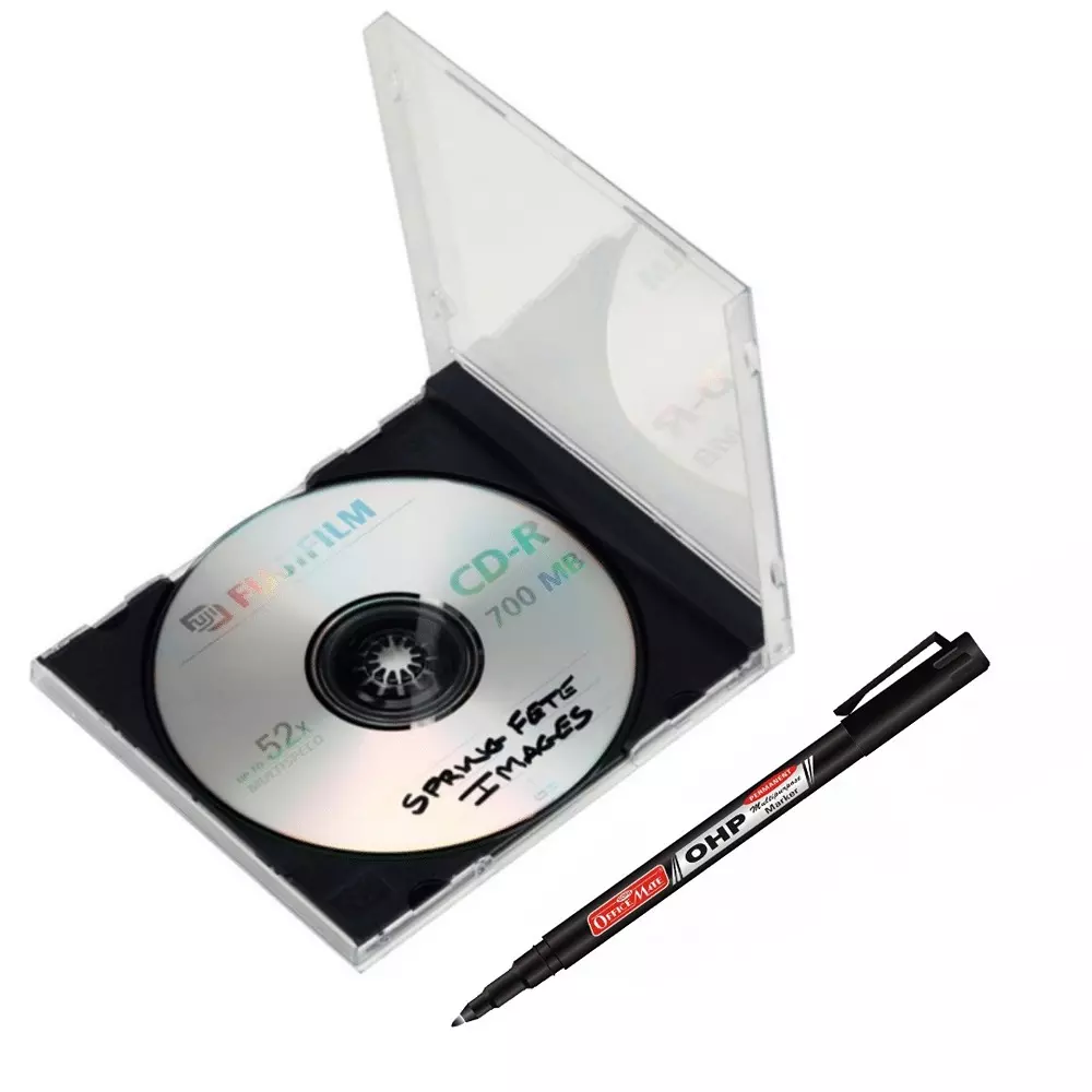 Soni Office Mate Permanent OHP/CD/DVD/Markers 2.2 mm Fine Tip Water-Resistant, Quick-Drying for Office, School, Home, Multicolor (Pack of 4)