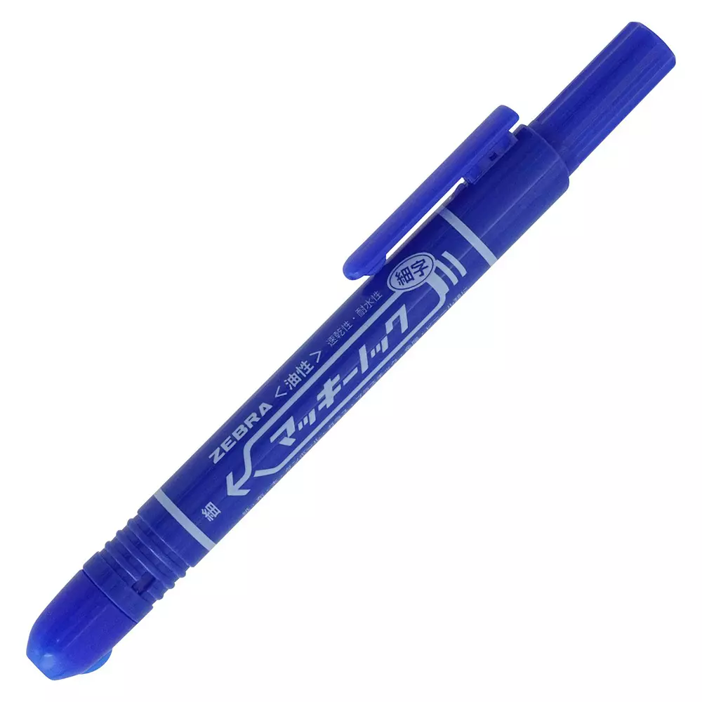 ZEBRA Mackinock Marker Pen Fine Tip Blue 1 – 1.3 mm Line Width and 13 mm Max. Diameter, P-YYSS6-BL