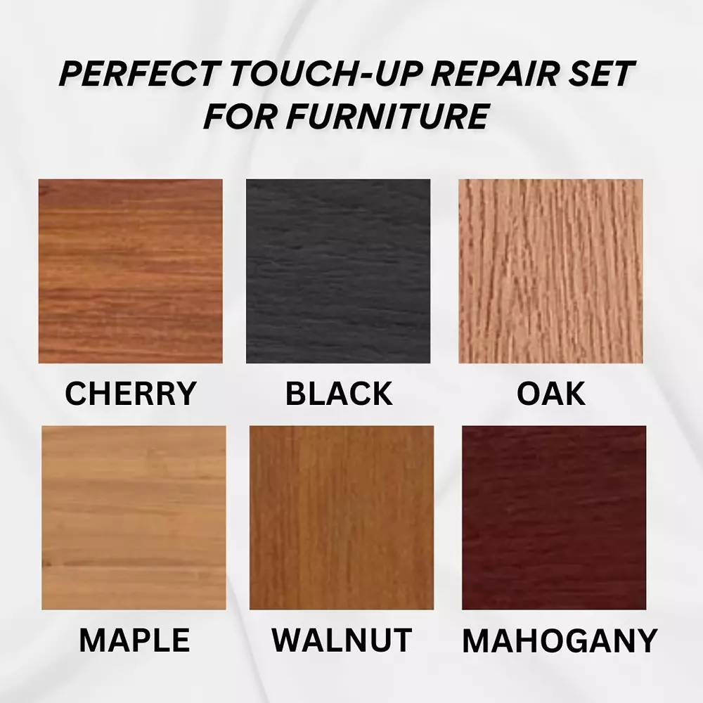 Soni Office Mate Furniture Marker 5.6 mm Chisel Tip Quick Dry, Waterproof Ink, Rich Wood Tones (Pack of 10)