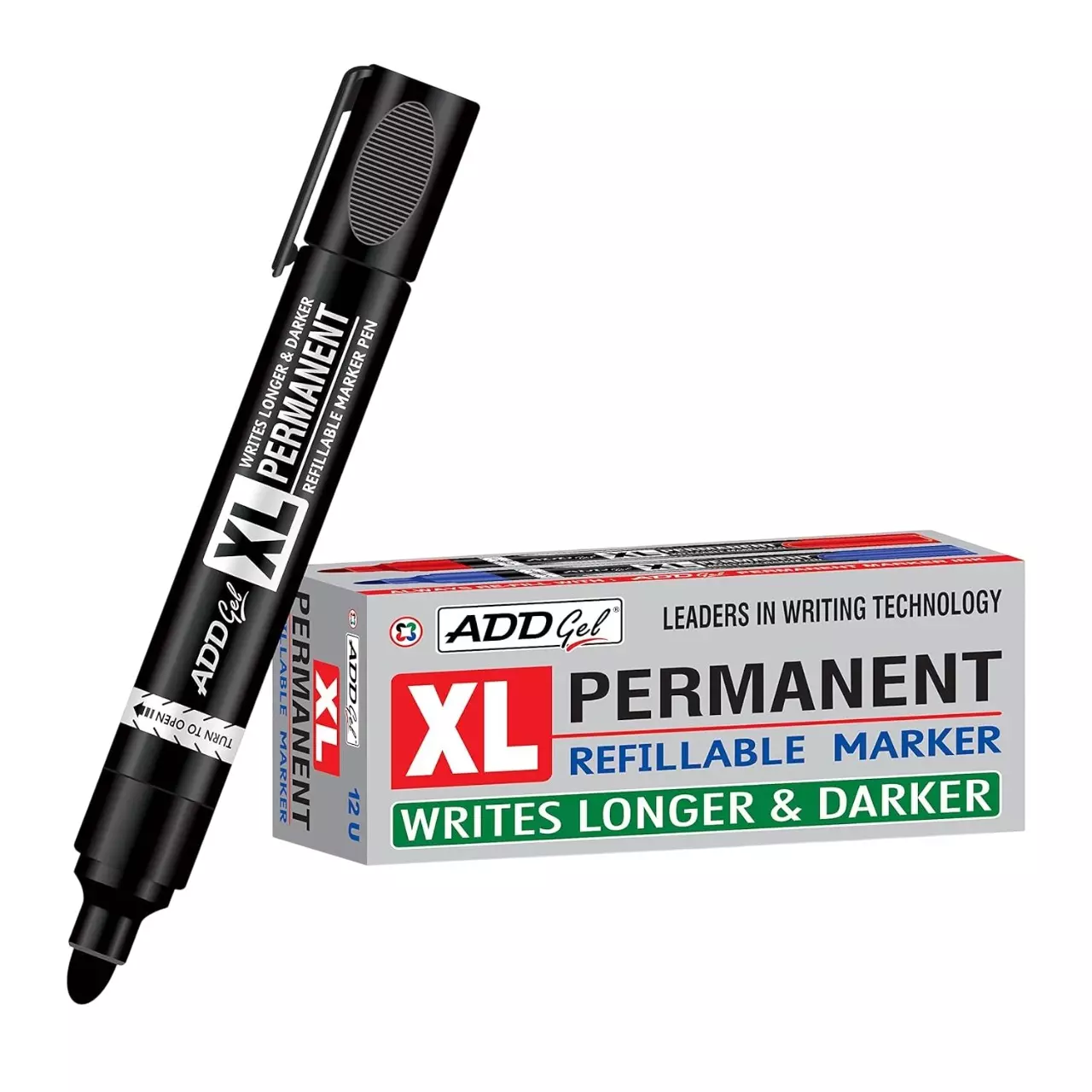 Add Gel XL Refillable Permanent Marker Black Body Color Black Ink Color