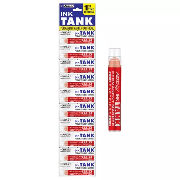 Add Gel Ink Tank Permanent Marker Cartridge System Red Body Color Red Ink Color
