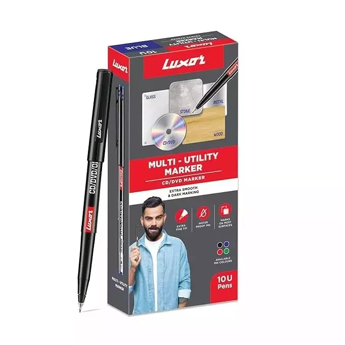 Luxor 1236 CD/DVD/OHP Fine Tip Black Permanent Marker (Pack of 120)