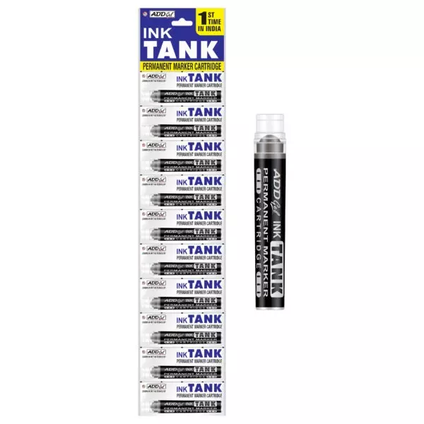 Add Gel Ink Tank Permanent Marker Cartridge System Black Body Color Black Ink Color