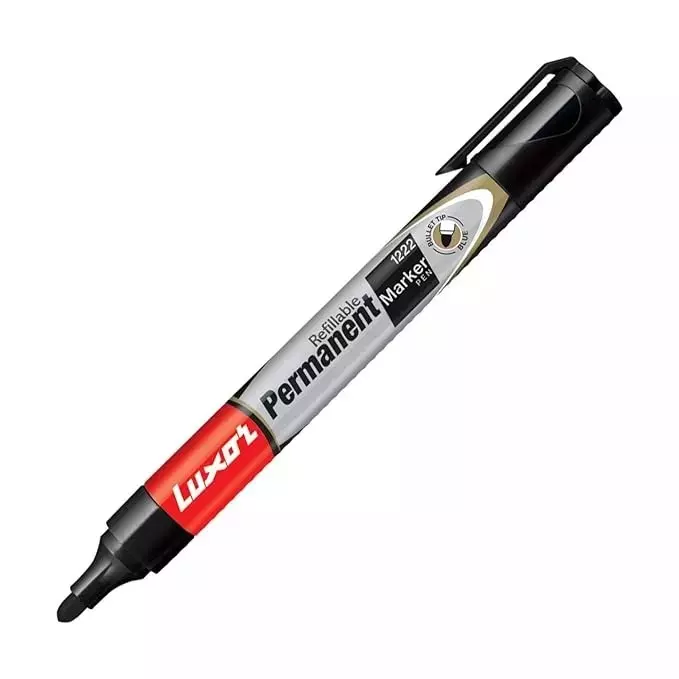 Luxor 1222 Refillable Permanent Bold Marker - Black  (Pack of 100)