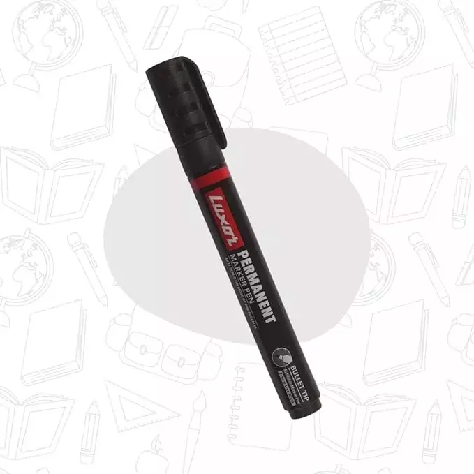 Luxor 1222 Refillable Permanent Bold Marker - Black  (Pack of 100)