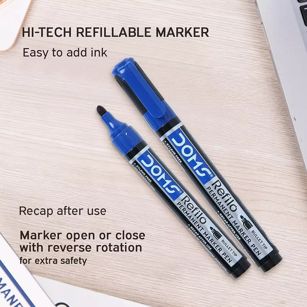 Doms Refilo Permanent Marker Pen Blue