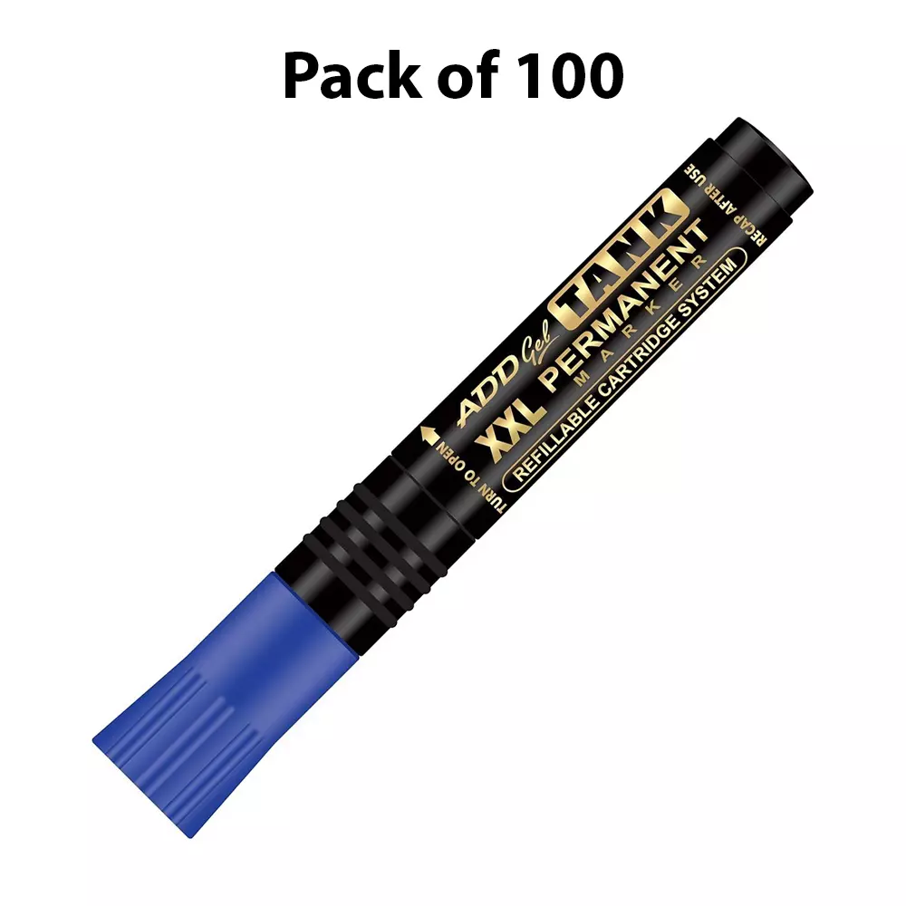 Add Gel Tank Permanent Marker Blue Ink Color (Set of 100)