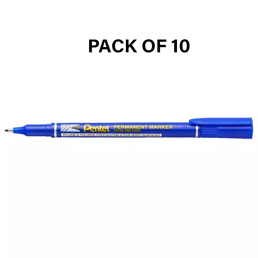 Pentel CD Marker Plastic Blue 0.6 mm Tip Size for Home, School & Office Use, N450 (Pack of 10 Pcs)