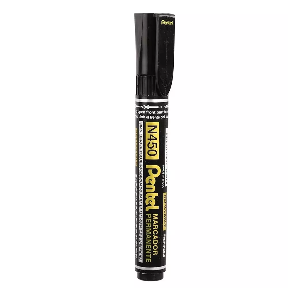 Pentel Ball Point Type Permanent Marker Plastic Black for Home, School & Office Use, N450