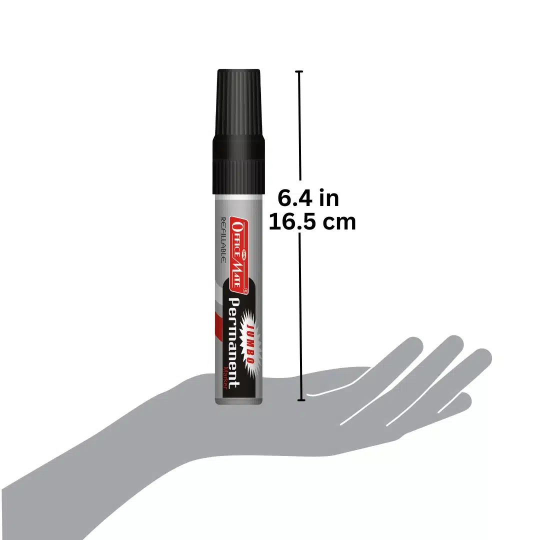 Soni Office Mate Jumbo Permanent Marker Refillable 10 mm Chisel Tip for Plastic, Glass, Metal & More, Green (Pack of 6)