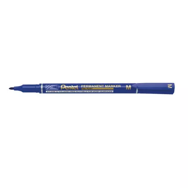 Pentel Permanent Marker Fine Point 2.4 mm Bullet Tip Blue Ink, NM470