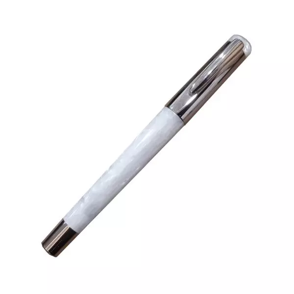 DELTA Mask White Resin With Mirror Polished Trim Rollerball Pen