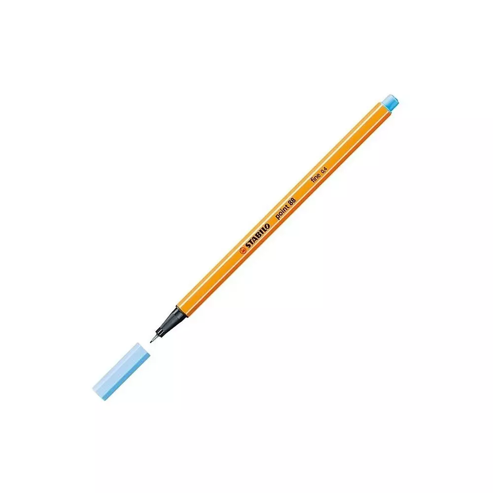 Stabilo Point 88 Fineliner Pen 0.4 mm Metal Enclosed Tip Ice Blue, 88/11-10PC (Pack of 10)