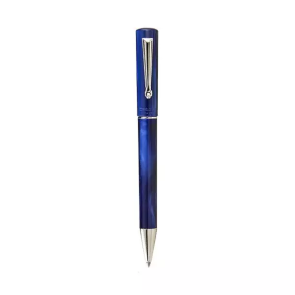 DELTA Unica Blue Resin With Rhodium-Plated Trim Ballpoint Pen