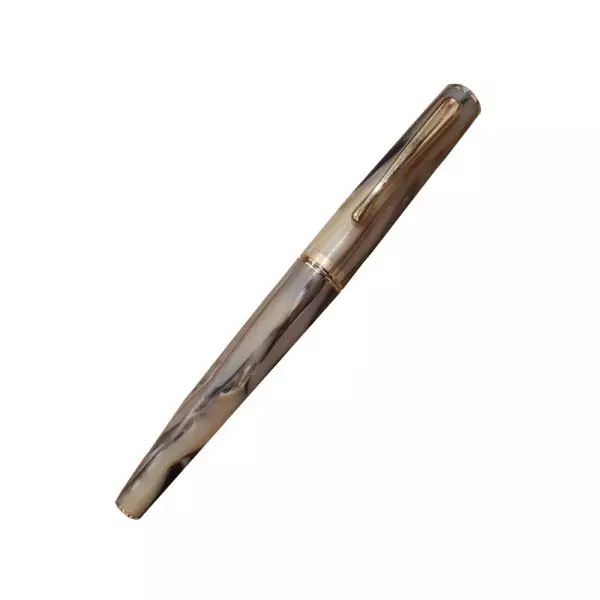 DELTA Italiana Brown Resin With Gold Plated Trim Rollerball Pen