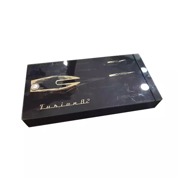 DELTA Italiana Brown Resin With Gold Plated Trim Rollerball Pen