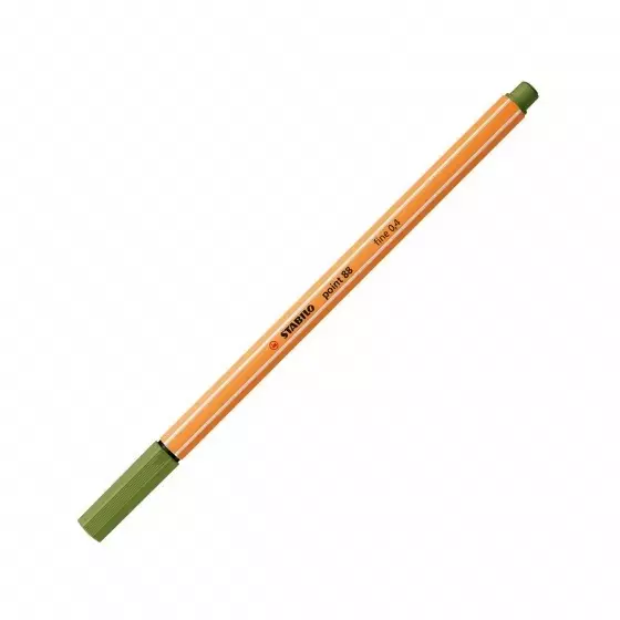 Stabilo Point 88 Fineliner Pen 0.4 mm Metal Enclosed Tip Moss Green, 88/35-10PC (Pack of 10)