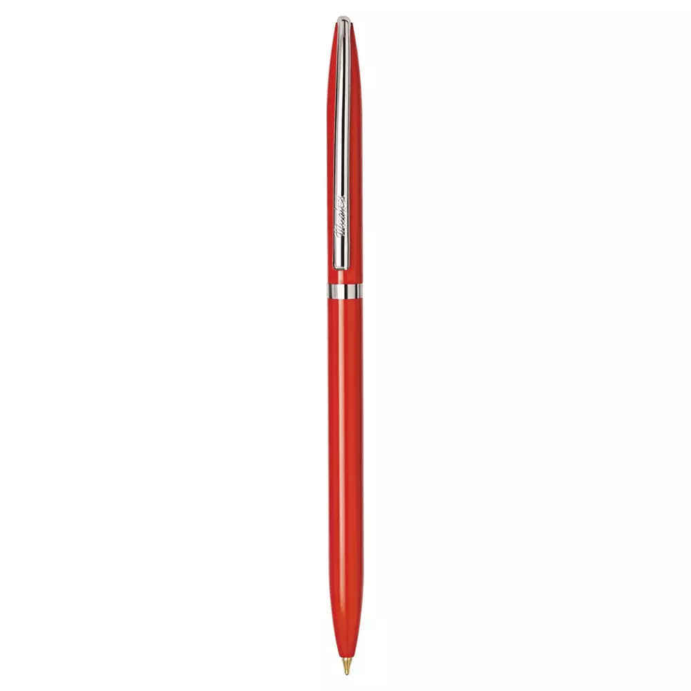Montex Crossword 0.7 mm Tip Ball Pen Orange Metal Body, Red Ink Twist Mechanism Non Toxic Ink & Waterproof Ink