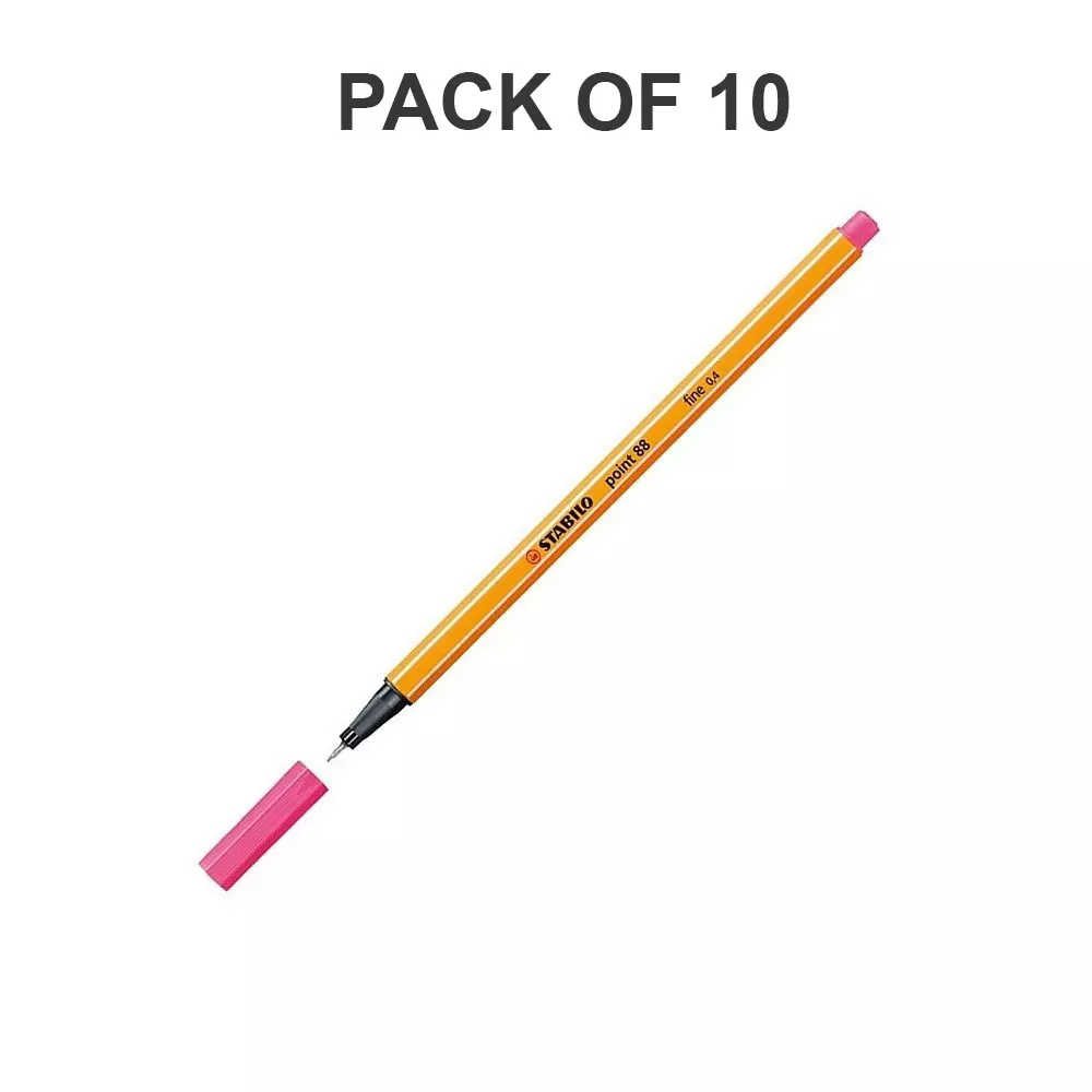 Stabilo Point 88 Fineliner Pen 0.4 mm Metal Enclosed Tip Heliotrope, 88/17 - 10 PC (Pack of 10)