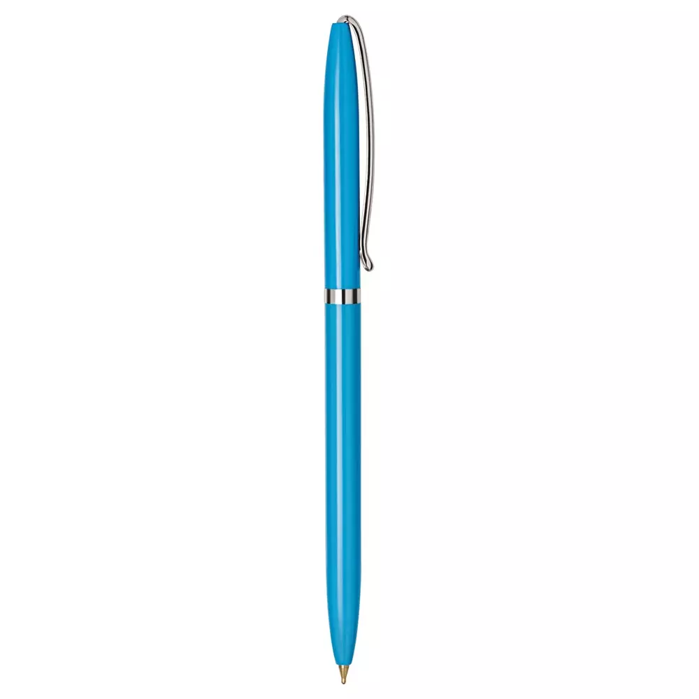 Montex Crossword 0.7 mm Tip Ball Pen Sky Blue Metal Body, Red Ink Twist Mechanism Non Toxic Ink & Waterproof Ink