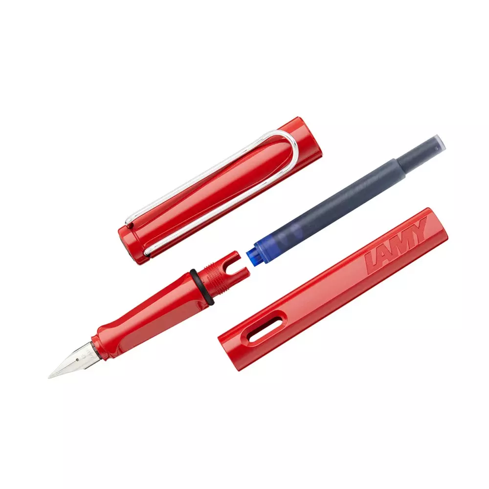 LAMY Safari 016 Fountain Pen Extra Fine Stainless Steel Nib, LM016-RED-EF