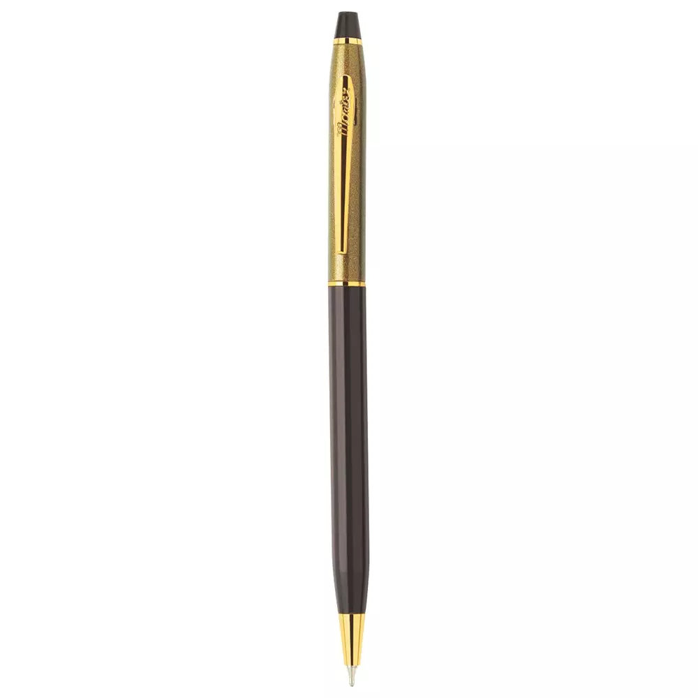 Montex Aero 0.7 mm Tip Ball Pen Golden & Black Metal Body, Red Ink Non Toxic Ink & Waterproof Ink