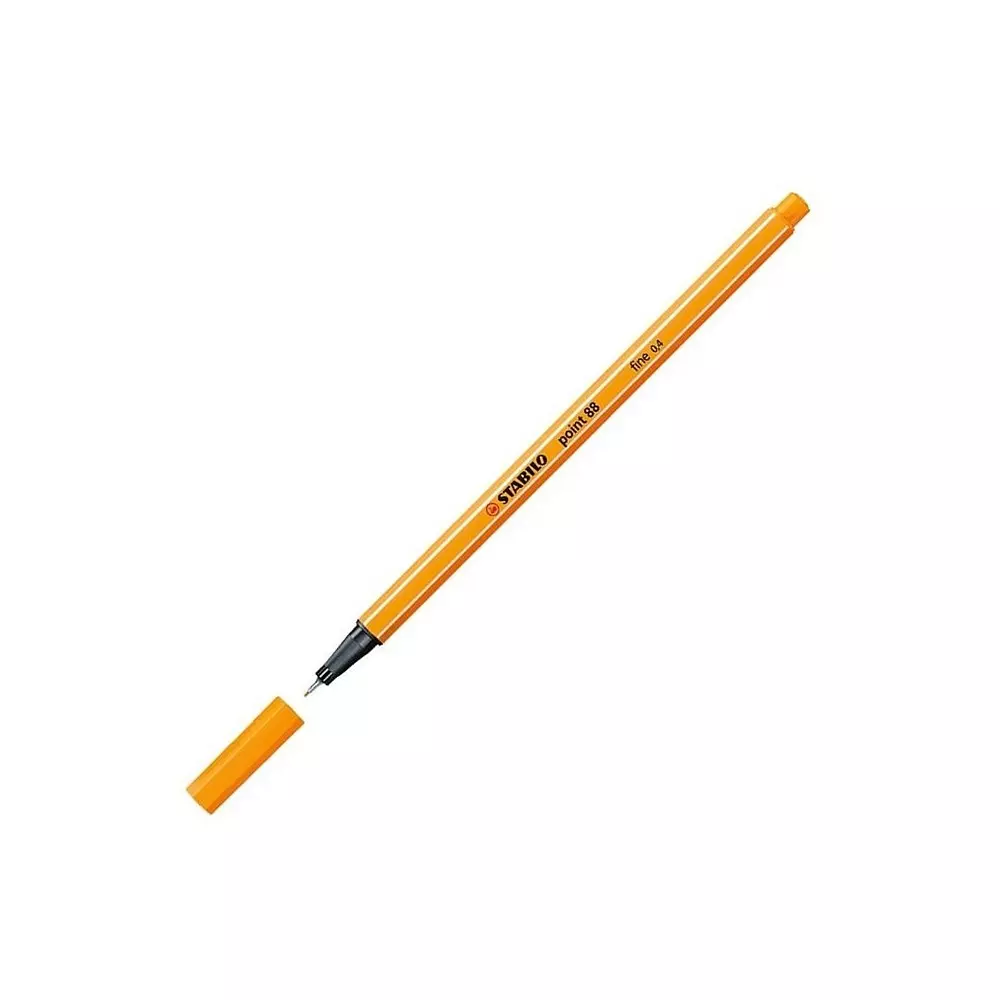 Stabilo Point 88 Fineliner Pen 0.4 mm Metal Enclosed Tip Orange, 88/54-10PCS (Pack of 10)