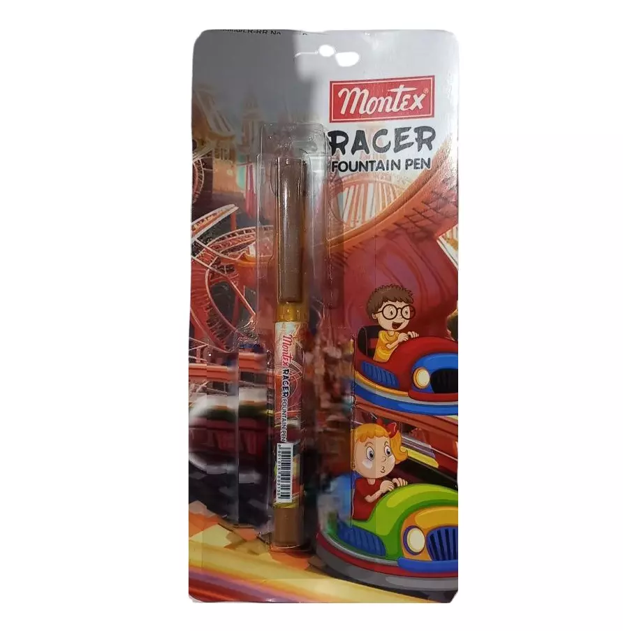 Montex Racer Fountain Pen Blue Ink Color Plastic for Home, School & Office Use