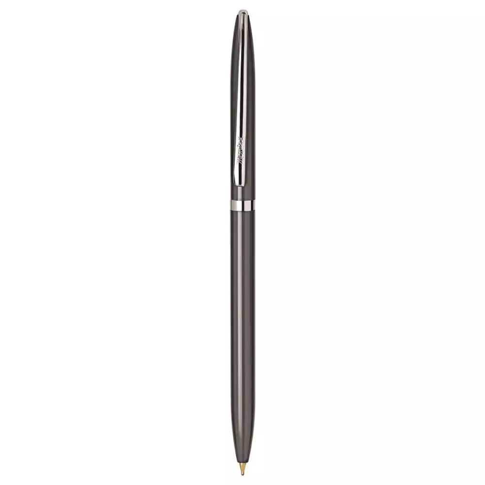 Montex Crossword 0.7 mm Tip Ball Pen Grey Metal Body, Black Ink Twist Mechanism Non Toxic Ink & Waterproof Ink