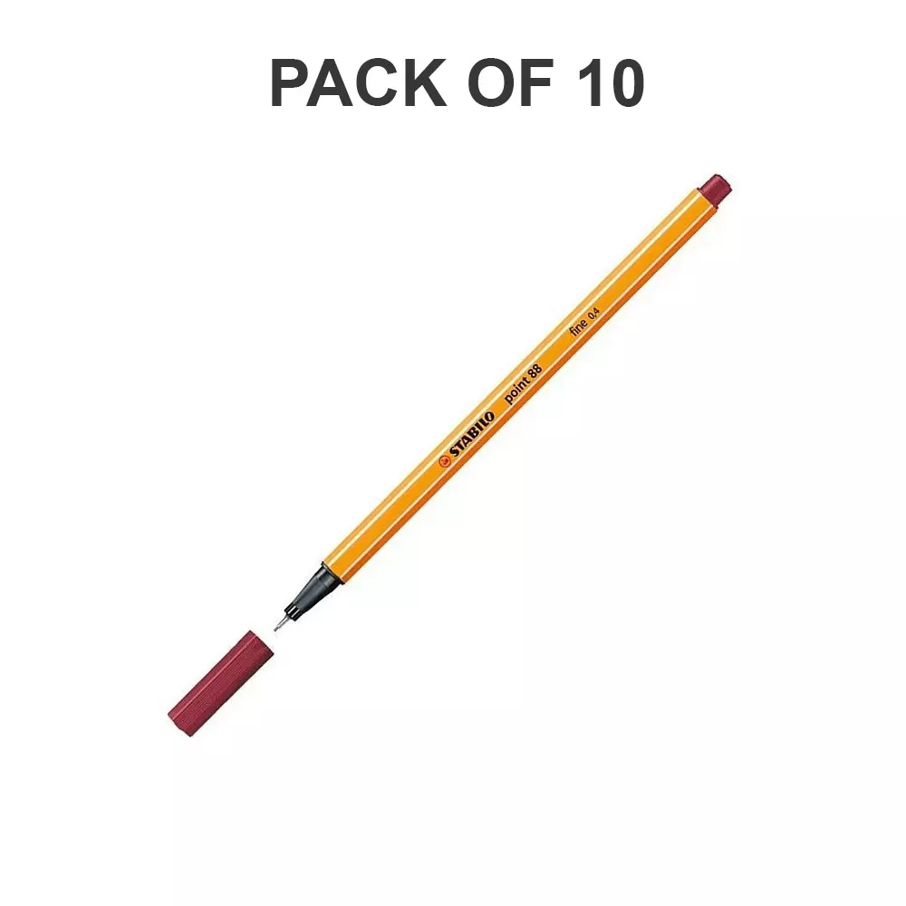 Stabilo Point 88 Fineliner Pen 0.4 mm Metal Enclosed Tip Purple, 88/19 - 10 PC (Pack of 10)