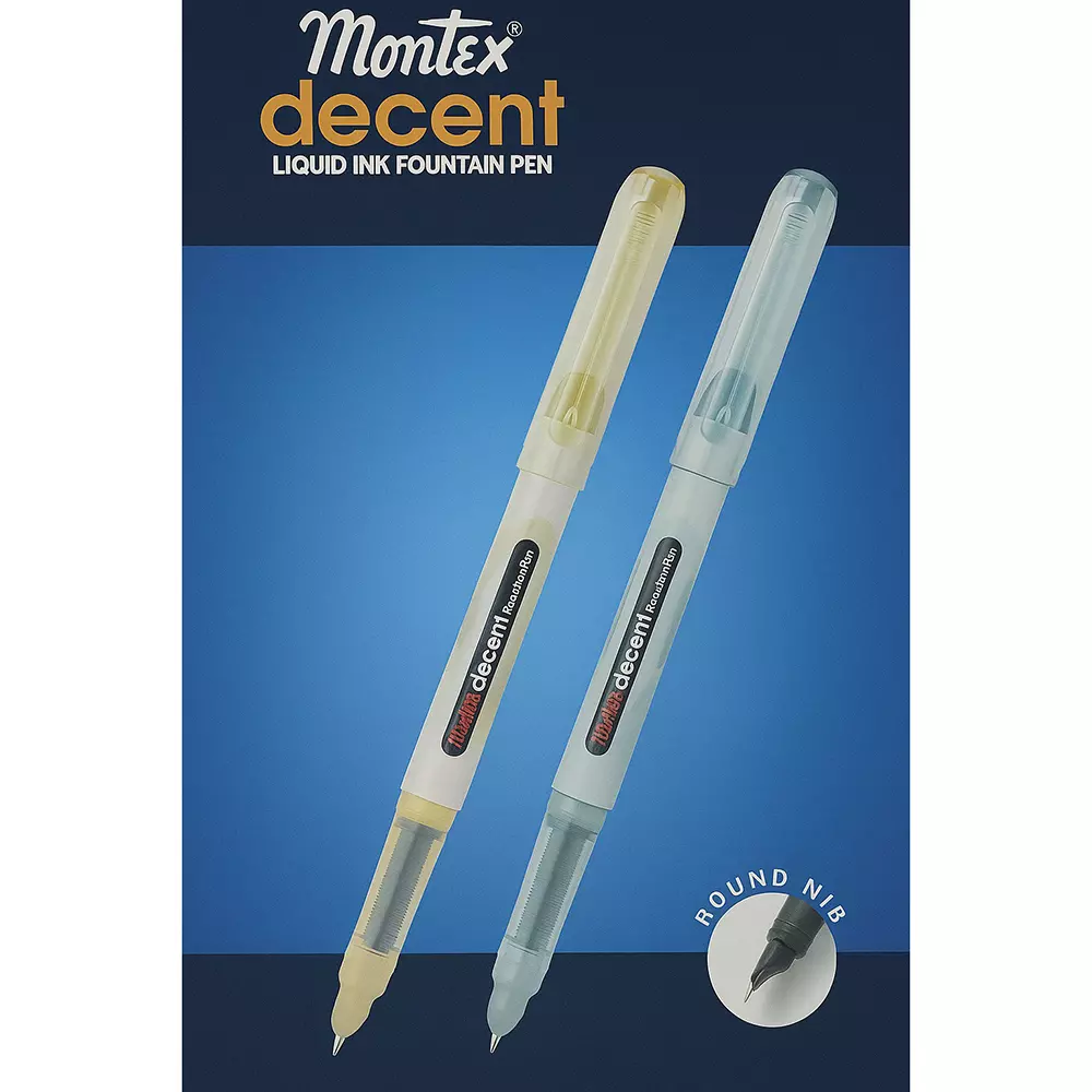 Montex Decent Fountain Pen Blue Ink Color Plastic for Home, School & Office Use