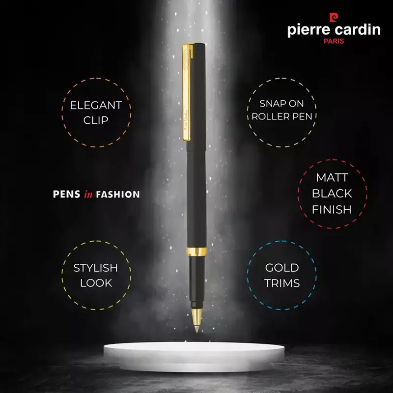 Pierre Cardin Pride Exclusive Ball Pen Matt Black Finish with Gold Trim, 8901765033802-BLACK
