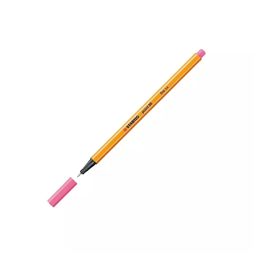 Stabilo Point 88 Fineliner Pen 0.4 mm Metal Enclosed Tip Light Pink, 88/29-10PCS (Pack of 10)