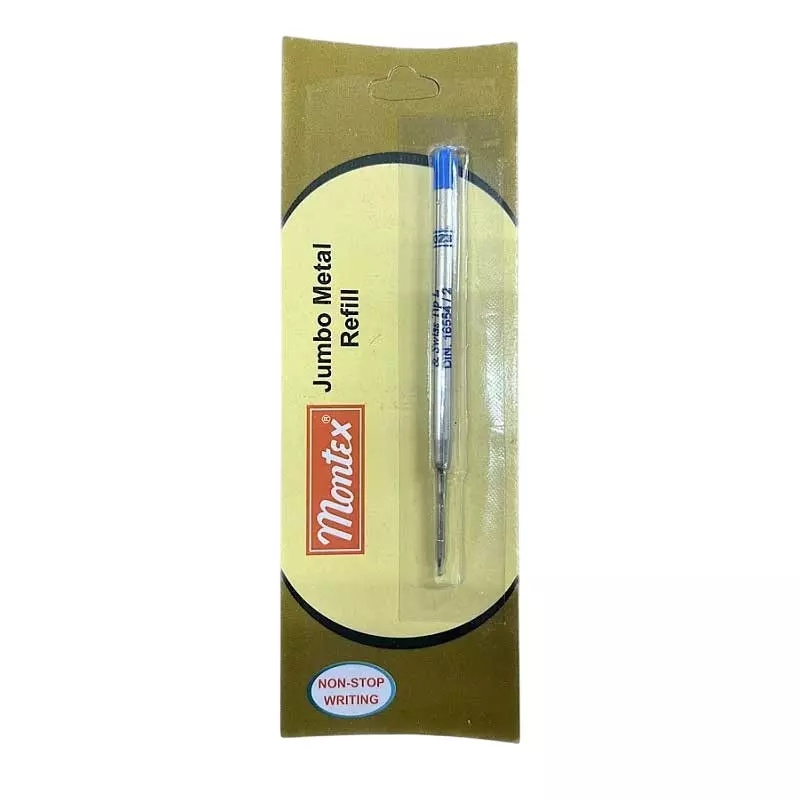 Montex Jumbo (Jotter) Metal Refill Blue Ink Color Plastic for Home, School & Office Use